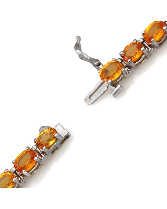 Orange Sapphire Inline Bracelet